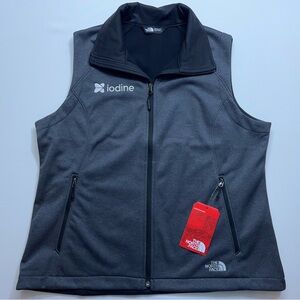 The North Face Vest Womens XL Grey Ridgewall Softshell Windwall Logo Zip     NEW